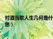 對(duì)酒當(dāng)歌人生幾何是什么意思?。▽?duì)酒當(dāng)歌人生幾何什么意思）