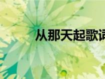 從那天起歌詞（是誰(shuí)開(kāi)頭的歌詞）