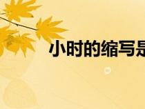 小時(shí)的縮寫(xiě)是什么(小時(shí)的縮寫(xiě)) 小時(shí)的縮寫(xiě)是什么(小時(shí)的縮寫(xiě))