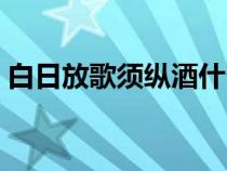 白日放歌須縱酒什么意思（白日放歌須縱酒）