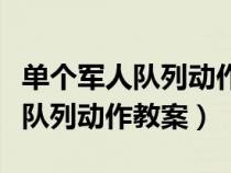 單個軍人隊列動作教案全部要素（求單個軍人隊列動作教案）