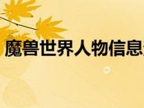 魔獸世界人物信息查詢(xún)（魔獸世界人物查詢(xún)）