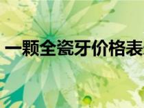 一顆全瓷牙價(jià)格表永久（一顆全瓷牙價(jià)格表）