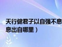 天行健君子以自強不息出自哪里出自（天行健君子以自強不息出自哪里）