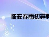 臨安春雨初霽教學設計（臨安春雨初）