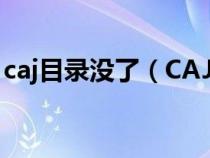 caj目錄沒了（CAJ的目錄關(guān)閉之后如何打開）