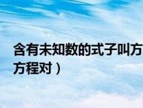 含有未知數(shù)的式子叫方程對嗎為什么（含有未知數(shù)的式子叫方程對）
