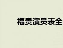 福貴演員表全部名單（福貴演員表）