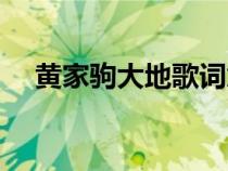 黃家駒大地歌詞意思（大地歌詞黃家駒）
