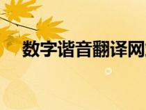 數(shù)字諧音翻譯網(wǎng)站（在線數(shù)字諧音翻譯）